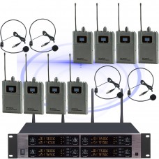 Microflx MXC800 8 HeadWorn Digital Wireless Microphone System Professional For Stage Performance Child Adult Singing Vocal